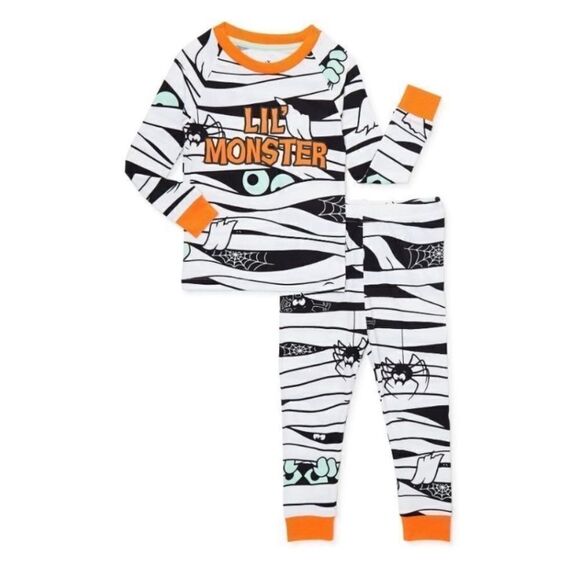 Halloween Kid’s Pajama Set Glow On the Dark Boy/Girl - Picture 1 of 3